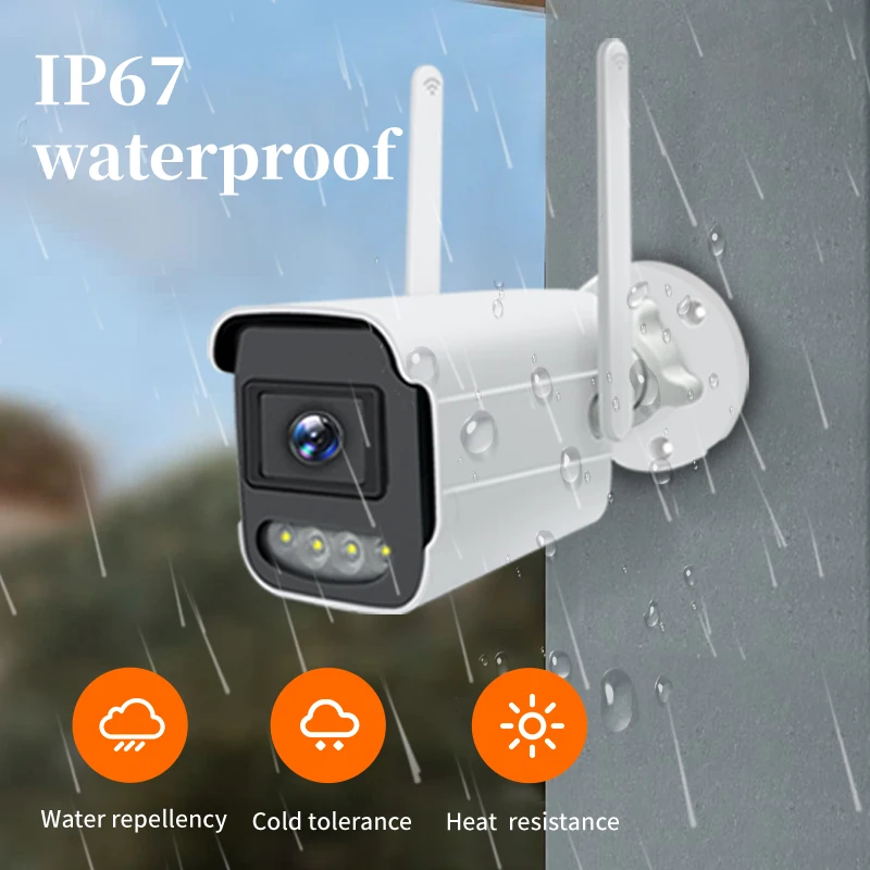 كاميرا IP 4MP واي فاي مراقبة خارجية حماية أمن المنزل CCTV واي فاي كامارا كاميرات مراقبة للرؤية الليلية الملونة