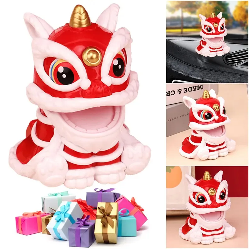 

TOPLIVING Chinese Style Lion Dance Figure Lion Ornament Exquisite Lucky Lion Dancing Art Toy Lion Tabletop Decoration for Gift