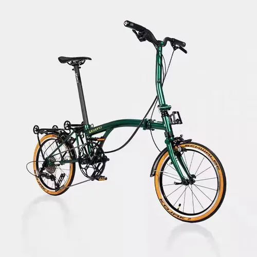 CRANSTON S9 アルミ合金フレーム 16インチ 9速 三つ折り自転車 S/Yバー 軽量折りたたみ自転車 ミニ折りたたみ自転車