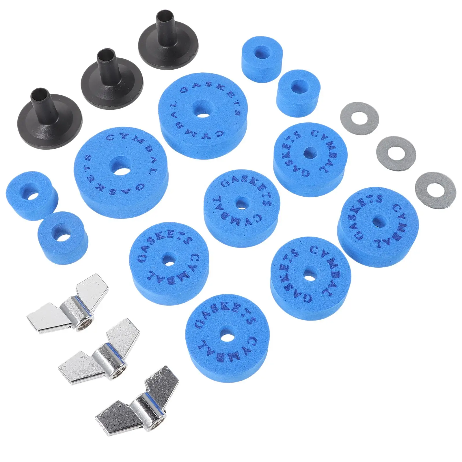 

21Pcs Pad Cymbal EVA Drum Set Fittings Pads Soundproof Mats Blue Non Slip Drum Set Fittings High Density Protective