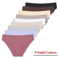 9 unids/set bragas ultrafinas sin costuras para mujer, bragas sexis de tiro bajo, ropa interior de 9 colores sólidos, lencería íntima Invisible cómoda