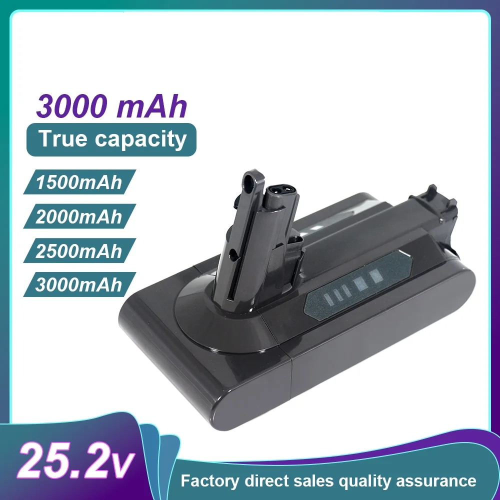 

25.2V 2500mAh 3000mAH 18650 10C Lithium Battery For Dyson V10 Battery V10 Animal Absolute Fluffy Cordless Vacuum Cleaner