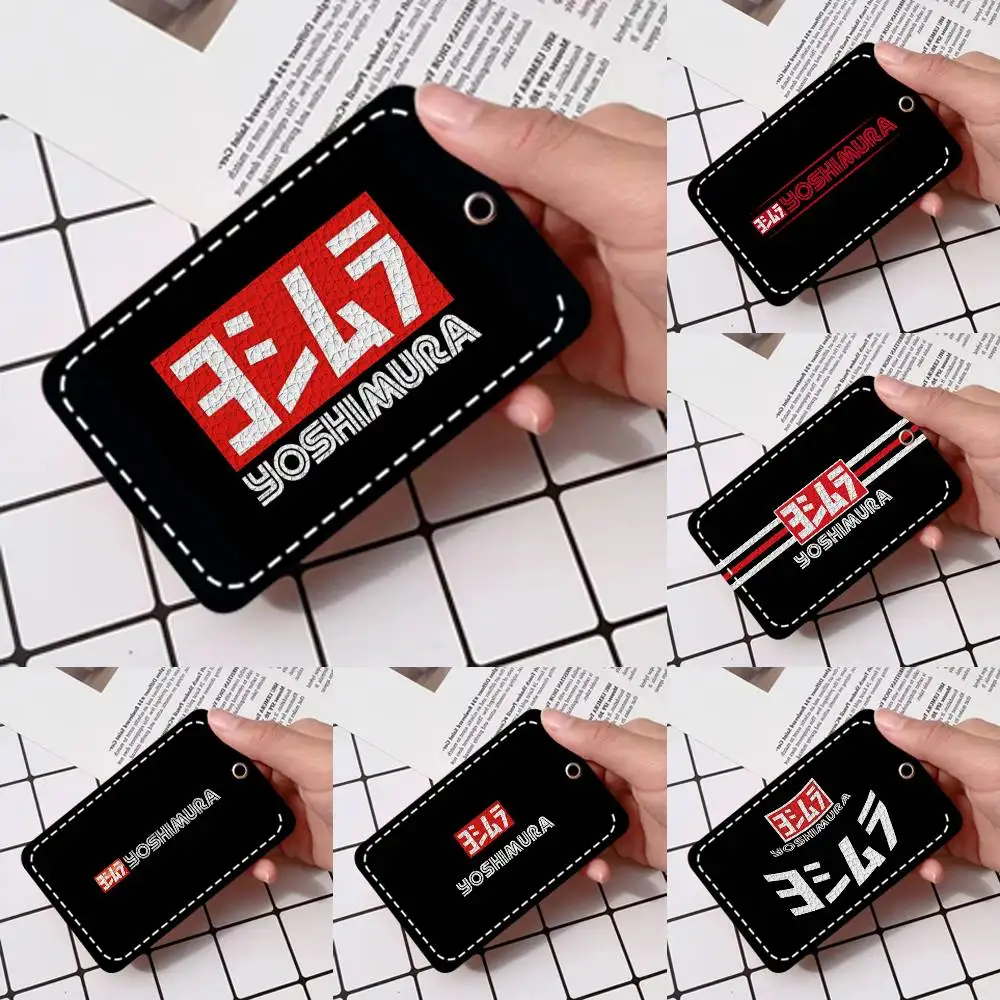 

Роскошный кожаный картхолдер Cool Y-YoshimuraS с логотипом, подходит для кредитных и проездных карт, прямоугольный брелок из мягкой кожи