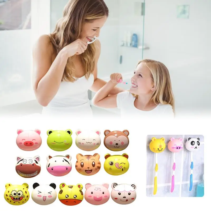 Soporte de pared para cepillo de dientes con forma de Animal, 1 piezas, decoración de baño para bebé