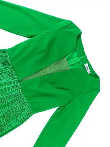 AOMEI Damklänning Grön Tofs V-ringad Långärmad Sexig Elegant Bodycon Smal Fest Kyrka Evenemang Afrikanska Kvinnliga Klänningar Nya 8 best sales kyrklig grön klänning - №2