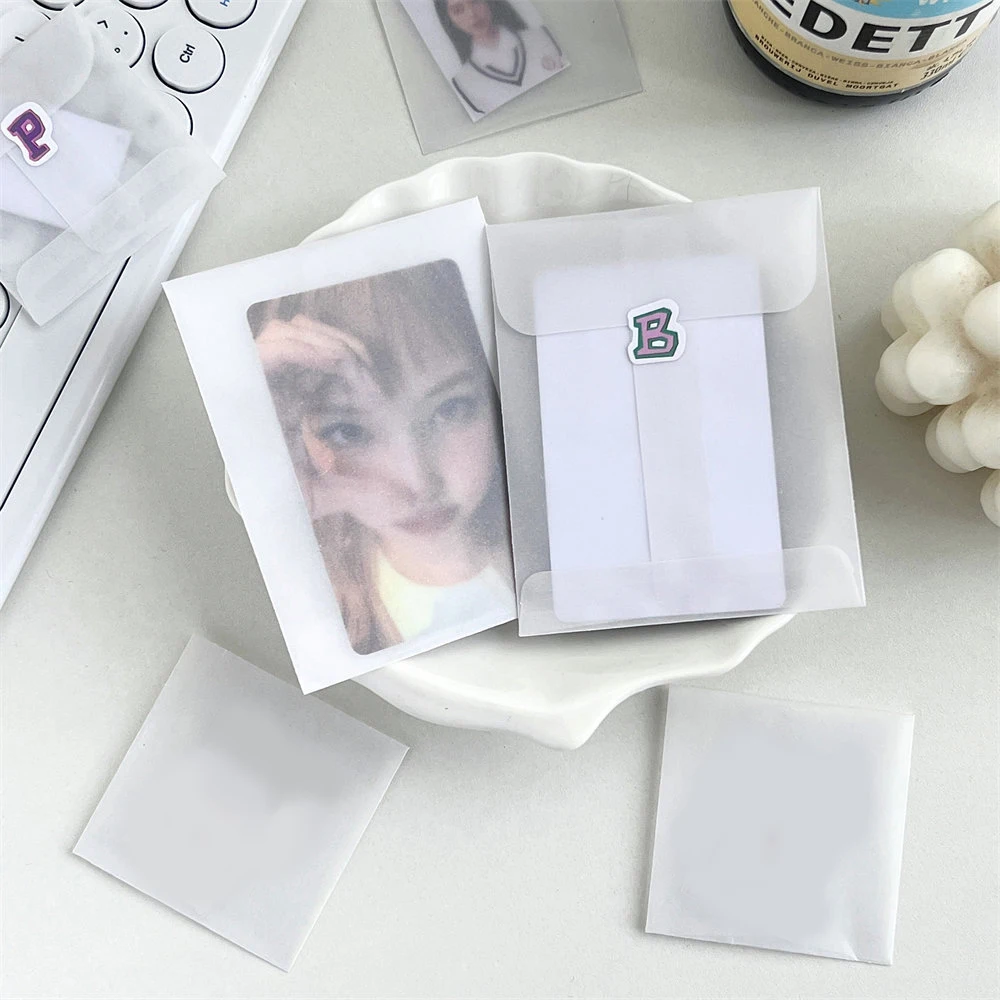 10PCS Envelope Packaging Bags Card Storage Bags Stationery Protective Bags Translucent Packaging Bags Translucent Waterproof INS