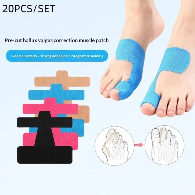 5/20PCS Bunion Corrector Pain Relief Kinesiology Athletic Tape For Bunions & Turf Toe,Big Toe Spacer/Separator/Straightener Tape