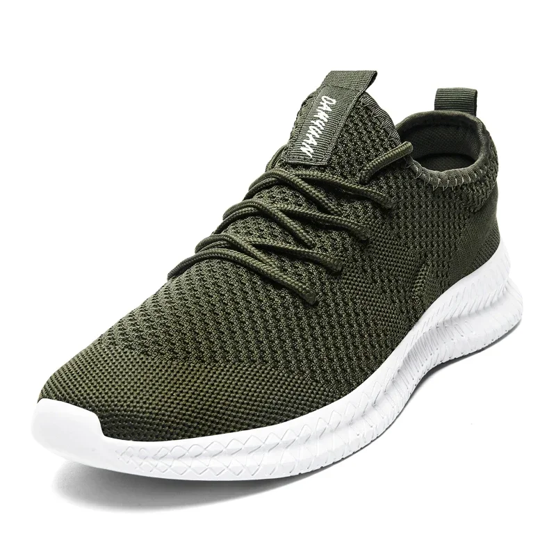 Fujeak-Zapatillas de correr ultraligeras para hombre, zapatos informales de malla transpirable, antideslizantes, de color sólido, a la moda, talla