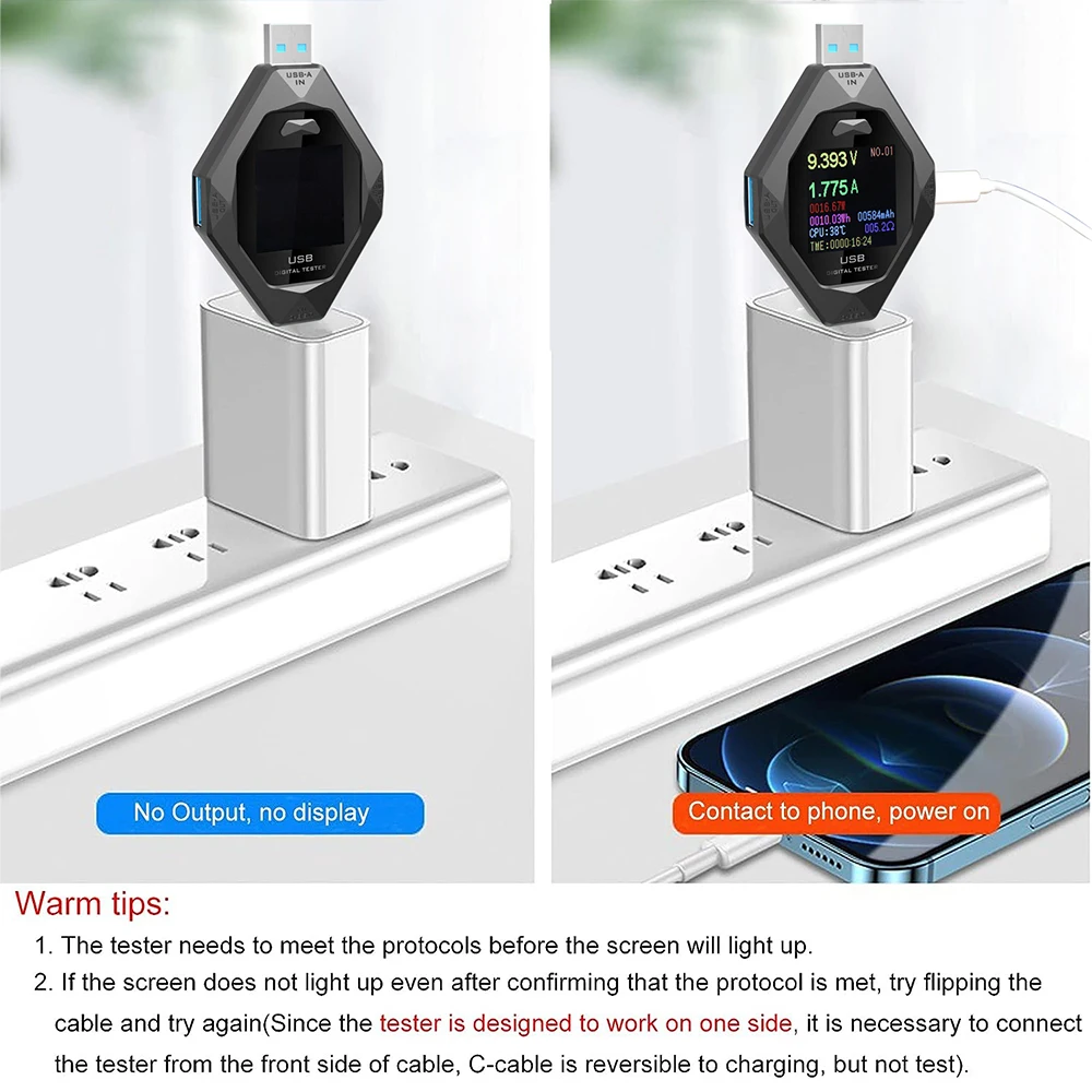 เครื่องทดสอบแรงดันไฟฟ้าแบบ USB ชนิด C 7A 3.6 ~ 32โวลต์, เครื่องทดสอบมิเตอร์วัดกระแสไฟฟ้าอเนกประสงค์เครื่องวิเคราะห์การชาร์จไฟเร็วเครื่องมือทดสอบ