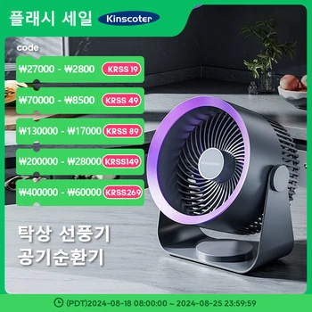 KINSCOTER 무선 주방 벽걸이 전기 선풍기, 4000mAh USB 가정용 데스크탑 에어컨, 화장실 공기 순환기 선풍기 Cordless Kitchen Wall Mount Electric Fan, 4000mAh USB Home Desktop Air Cooler Air Conditioner, Toilet Air Circulator Fan