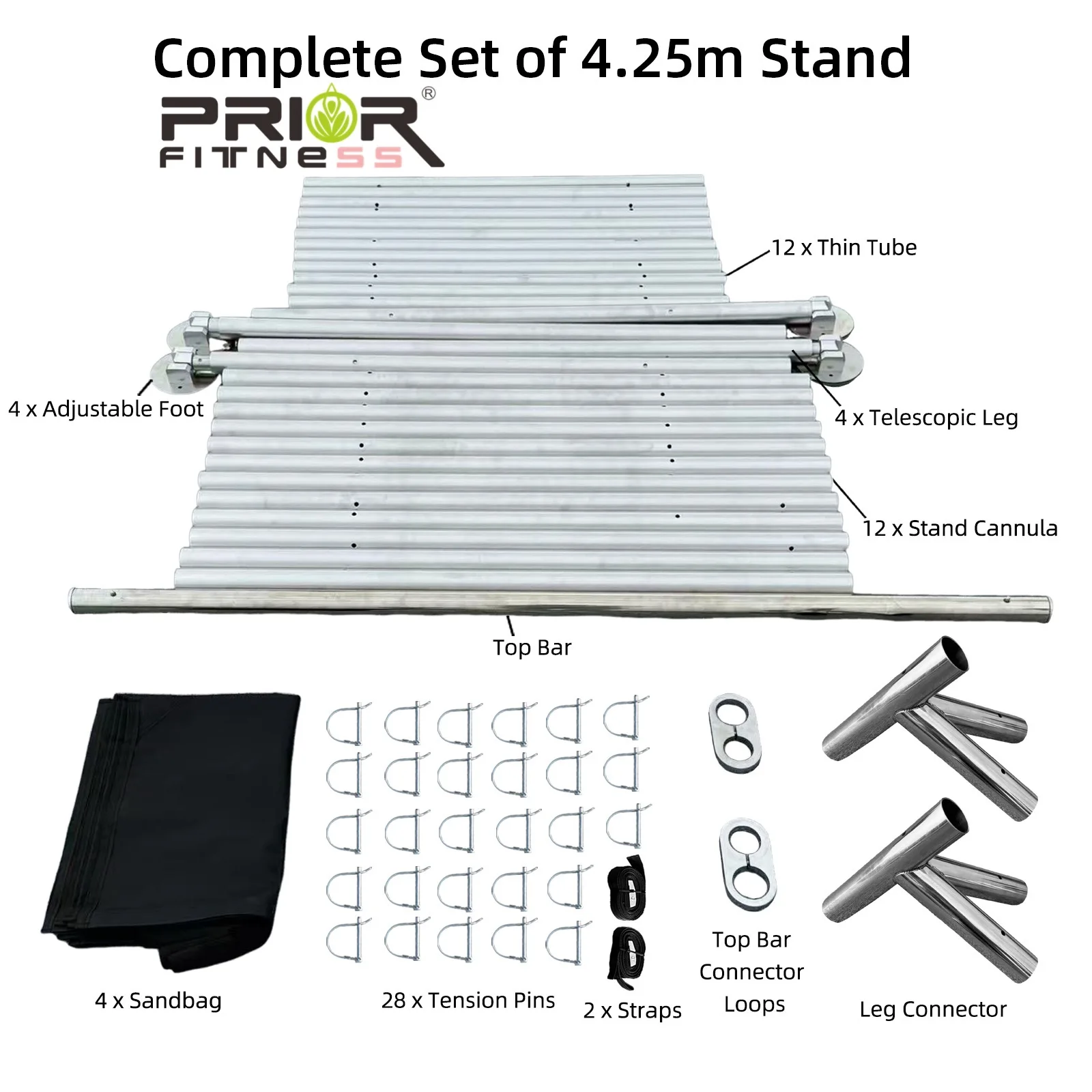 Upgrade 4.25 Meters Aerial Rig Aerial Yoga Support Frame Yoga Frame for Hoops Lyra, Silks and Hammock Fitness Performance