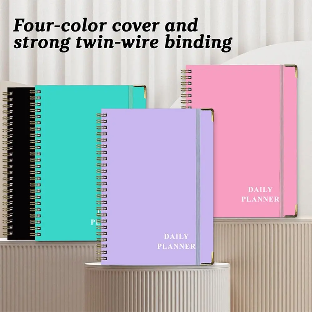 Inglês Coil Ring Binder Notebook, Planejador de Programação, Tomando Notas para Fazer Lista, A5 Agenda Notebook, 12 Meses, 2022, 12 Meses