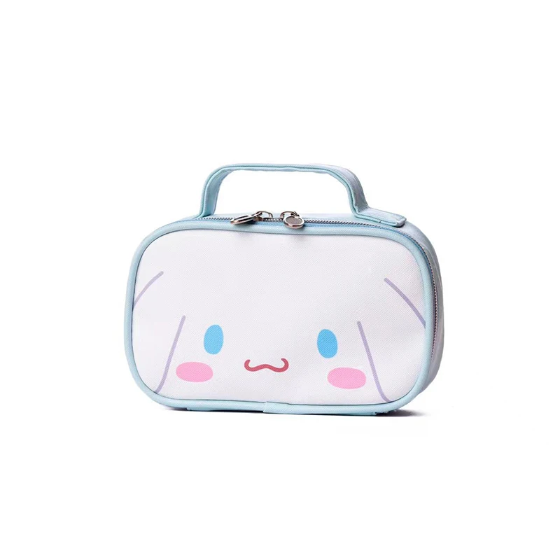 Sanrio Anime bolsa de cosméticos Cinnamoroll Hello Kitty Kawaii dibujos animados belleza bolsa de maquillaje de viaje bolsa de almacenamiento de artículos de tocador juguetes regalos para niñas