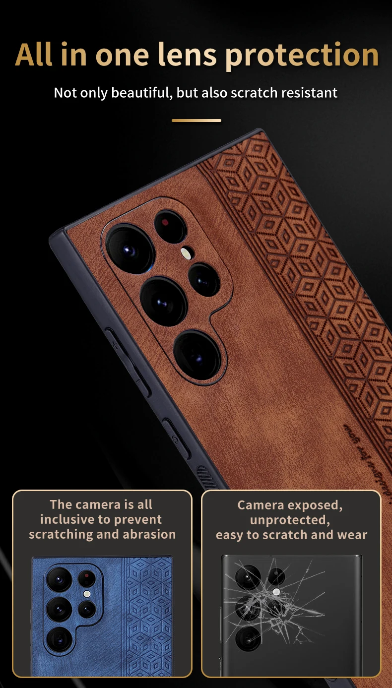 3D-Prägehülle für Samsung Galaxy S26 S25 edge S24 S23 S22 S21 Ultra Plus FE Cover Weiche Matte Lederhülle mit Kameraschutz – Detail 8