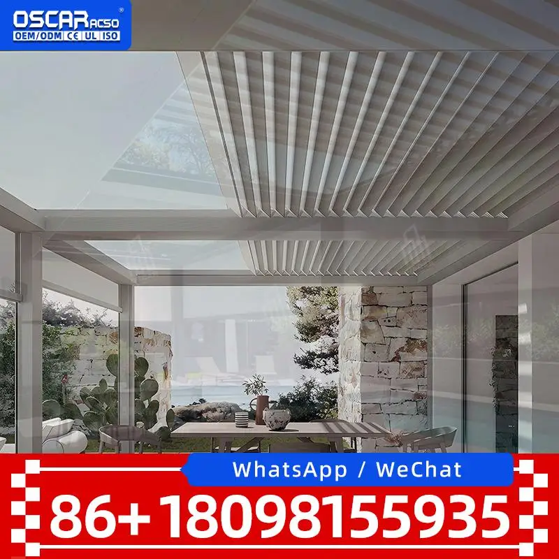 Modern Customizable Prefab Aluminium Solarium Free Standing Four Season Sunroom for Villa Outdoor Residential Use  pergolas