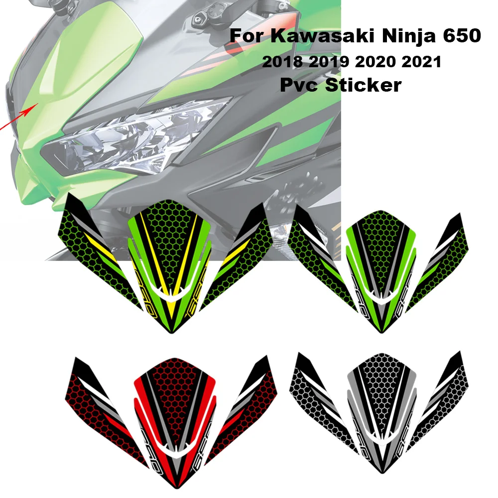 For Kawasaki Ninja 650 Ninja650 MotoTank Pad Cap Front Mudguard Fender Handguards Protector Stickers Tank Pad Decals 2018 - 2021