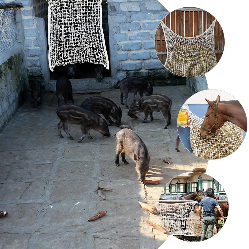 

Horse Straw Bag Equine Feeding Supplies Outdoor Food Round Mesh Cloth Storage Pouch Net Hay Bags