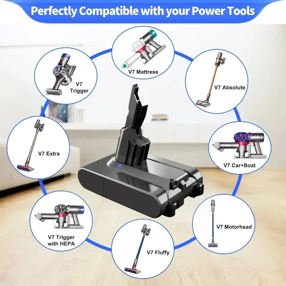 8000Mah Batterij Voor Dyson V6 V7 V8 V10 V11 Vervangen Batterij Dc58 Dc59 Dc61 Dc62 Dc72 Dc74 Sv11 Sv10 Sv12 Sv14 Sv15 Li Ion Batterij