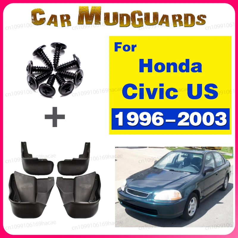 

Брызговики для Honda Civic (версия для США) 1996-2003, 1998, 2000 – Комплект из 4 штук, защита колесных арок, аксессуары