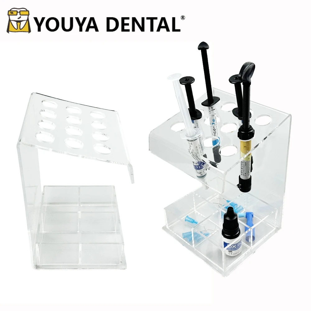 

Dental Resin Composite Holder Syringe Acrylic Organizer Applicator Dispenser Storage Box Resin Adhesive Holder Dentist Tool