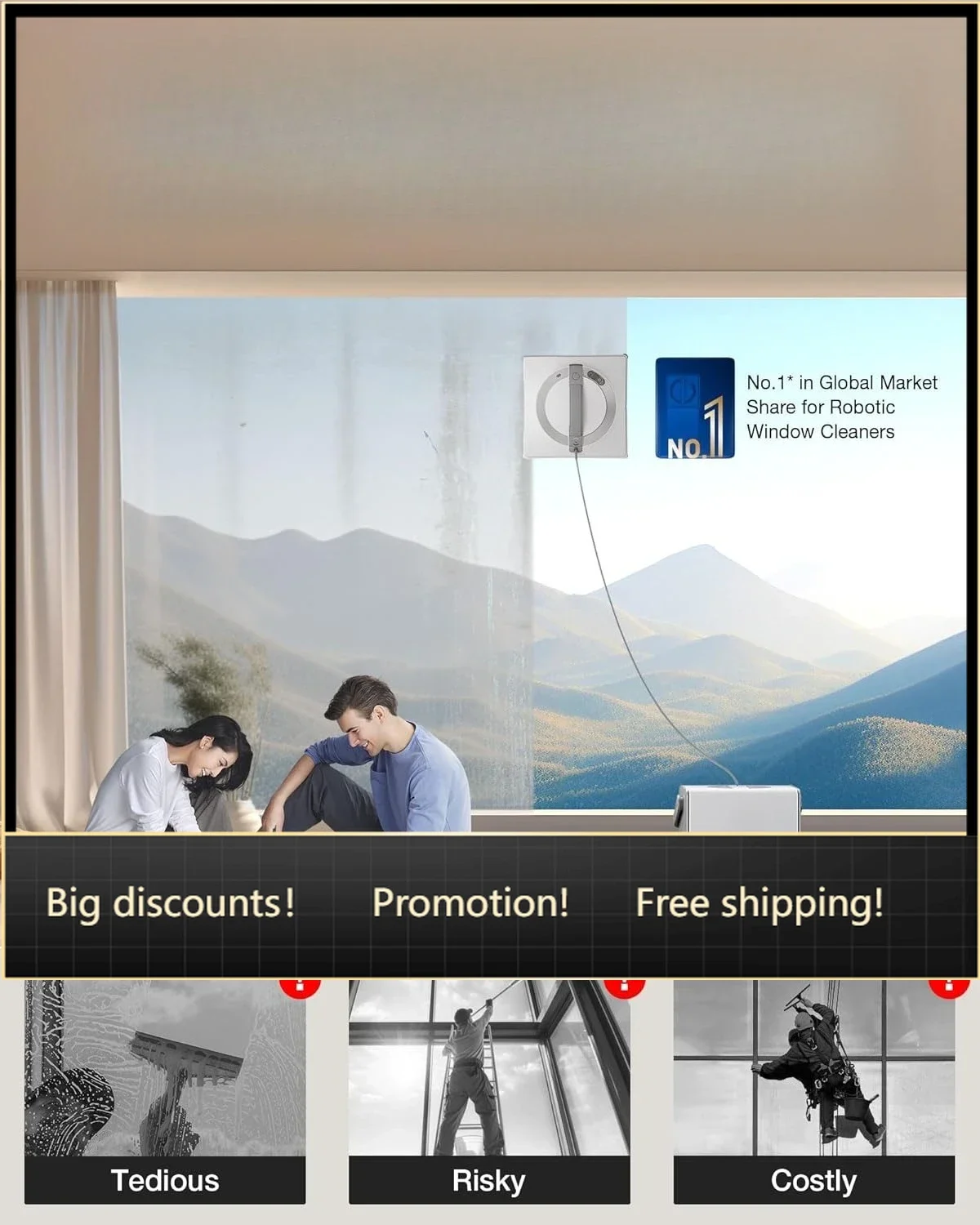 

Bestseller Bestseller Steep Discount Window Cleaning Robot With Multi-Functional Station, Charging While Working, Intelligent Cl