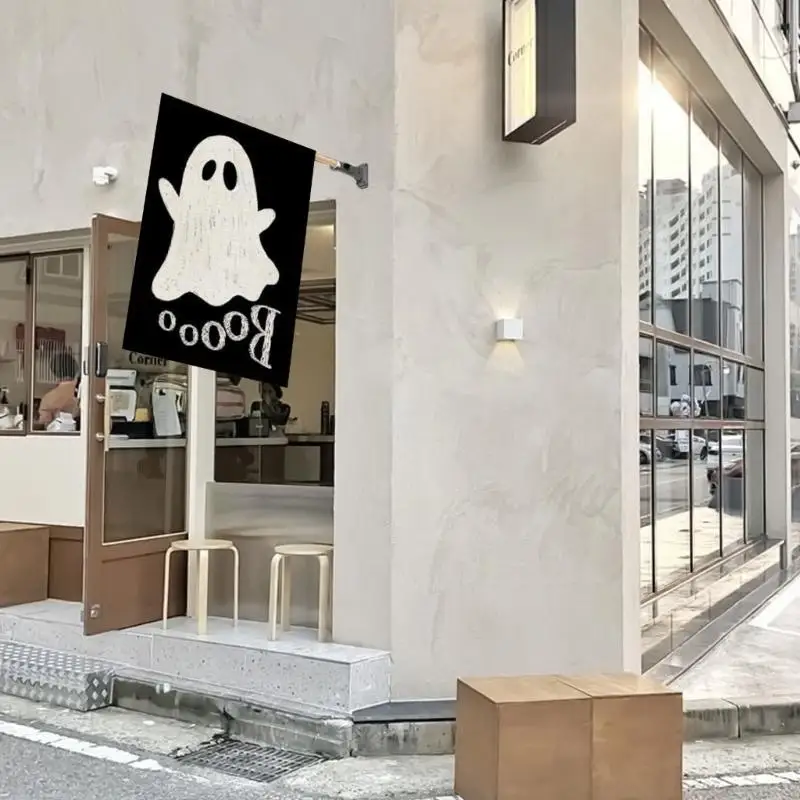 97qd Halloween Garden Flag 12x18 inch, dubbelzijdige vakantiebeperkingstuinvlag voor buitendecoratie