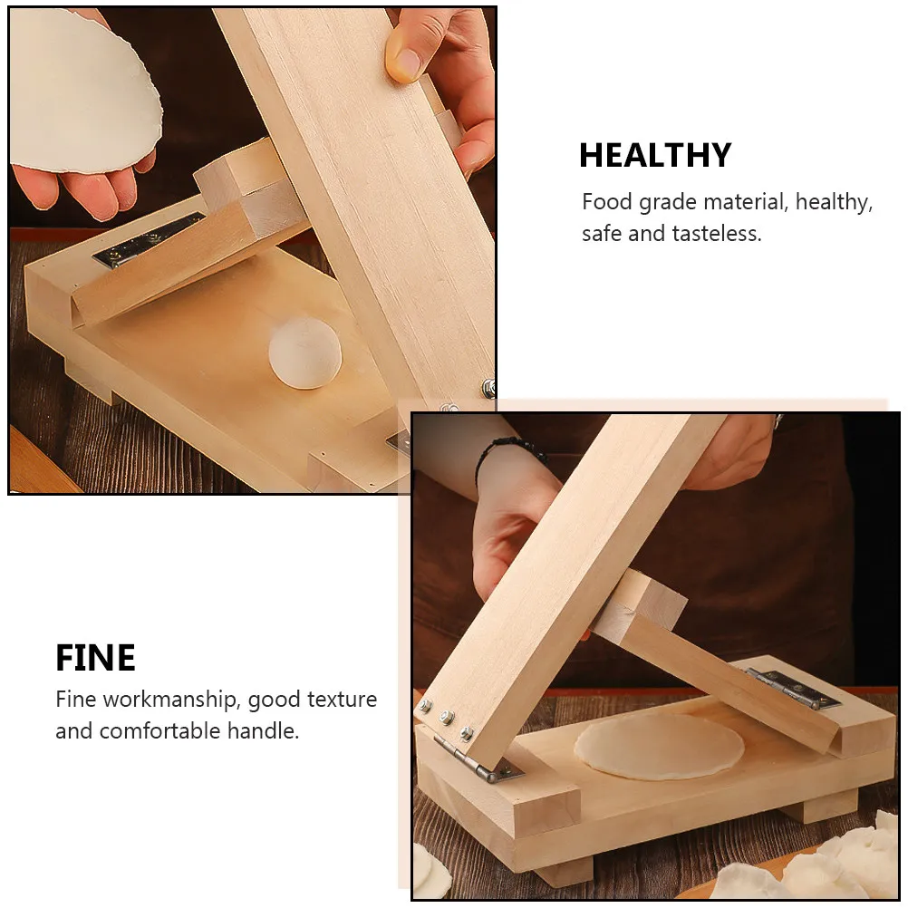 

1Pcs Wooden Dumpling Making Tool Food Grade Dough Presser Convenient Pressing Mold for Dumpling Wrappers Biscuits Kitchen