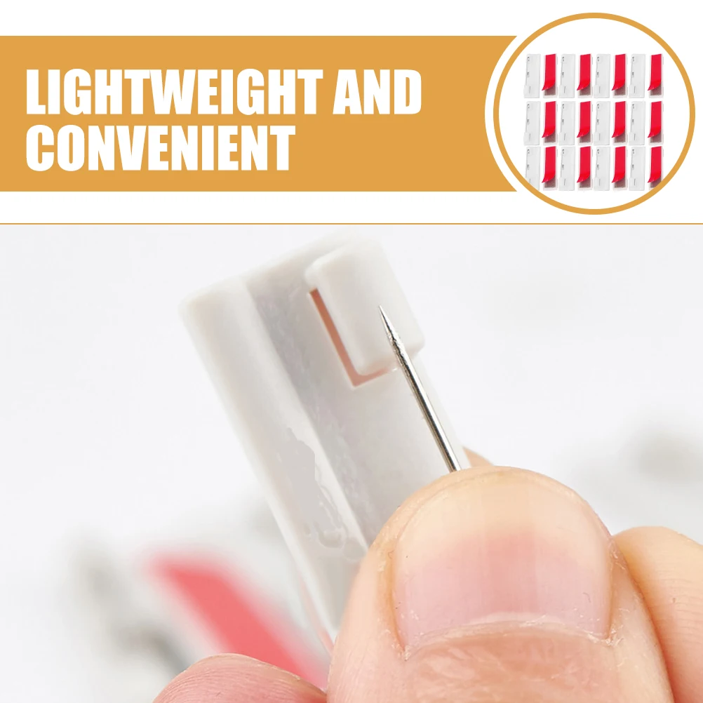 

50pcs Name Tag Pin Backs Self Adhesive Plastic Badge Pins 4X1 2CM White Safety Bar for Work Office Healthcare