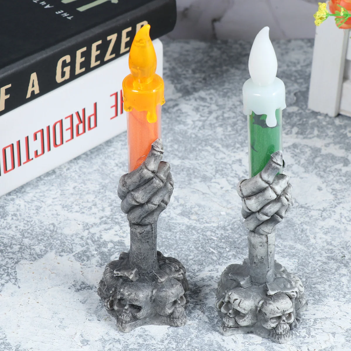 

2Pcs Skull LED C les Halloween Decor Home Props Light Safe Indoor Decoration C Light Outdoor Party
