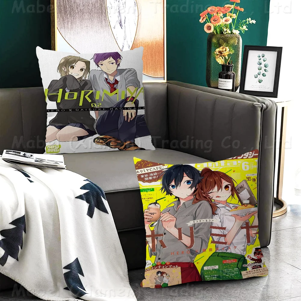 Anime Figure Horimiya Office Cushion Pillowcase Car Cushion Cover45X45CM Lumbar Pillowcase Sofa Pillowcover