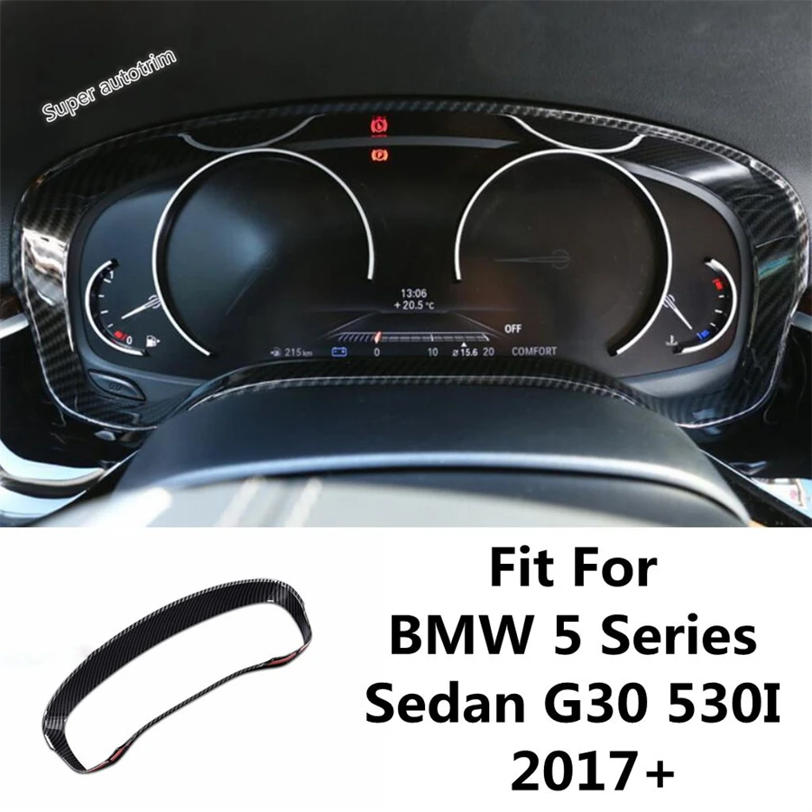 

Dashboard Instrument Screen Panel Frame Cover Trim For BMW 5 Series G30 530I 2017 - 2023 ABS Carbon Fiber Interior Accessories