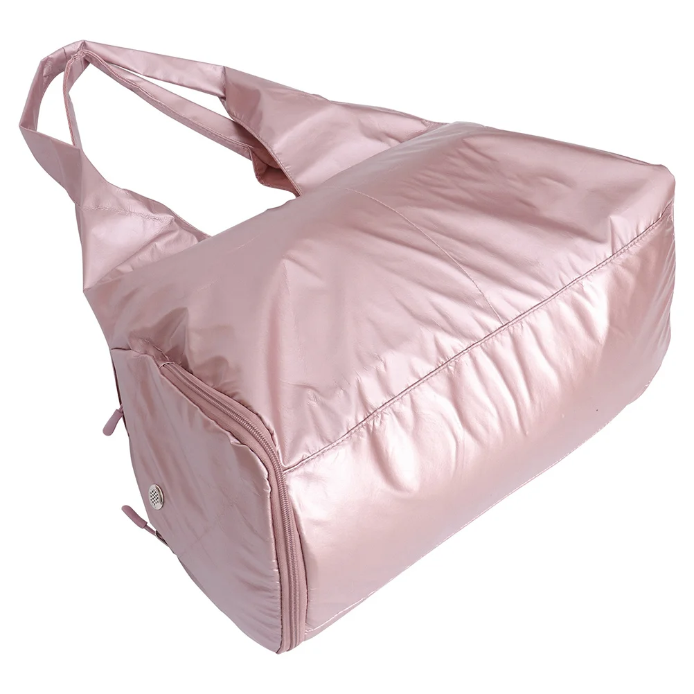 Large Pink Waterproof Sports Gym Bag Travel Yoga Shoulder Bag with Shoes Compartment Dry Wet Separation Fitness Training