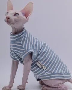 Sphynx Cat Clothes Cotton Hairless Cat Vest Baby 100% Cotton Soft Summer Sleeveless Thin Vest Cat Clothes for Devon, Cornish 12 best sales cat vest - №2