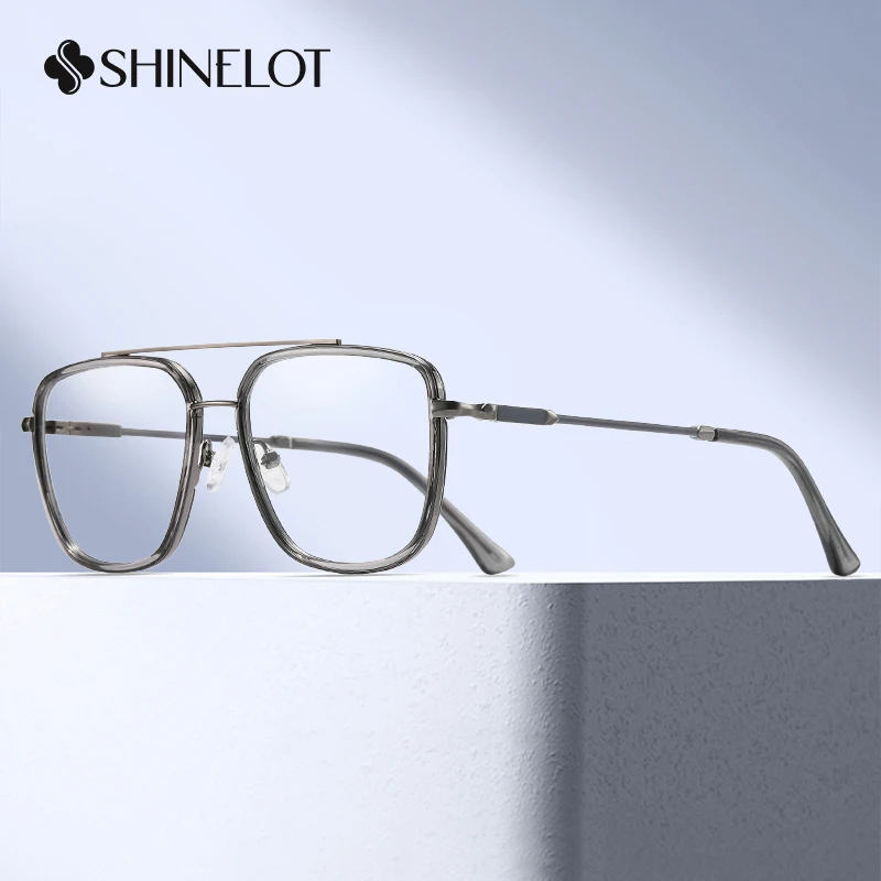 

97741 Male Eye Protection Optical Glasses Medical Grade Double Bridge Business Men Eyeglasses Frame Versatile Style Eyewear
