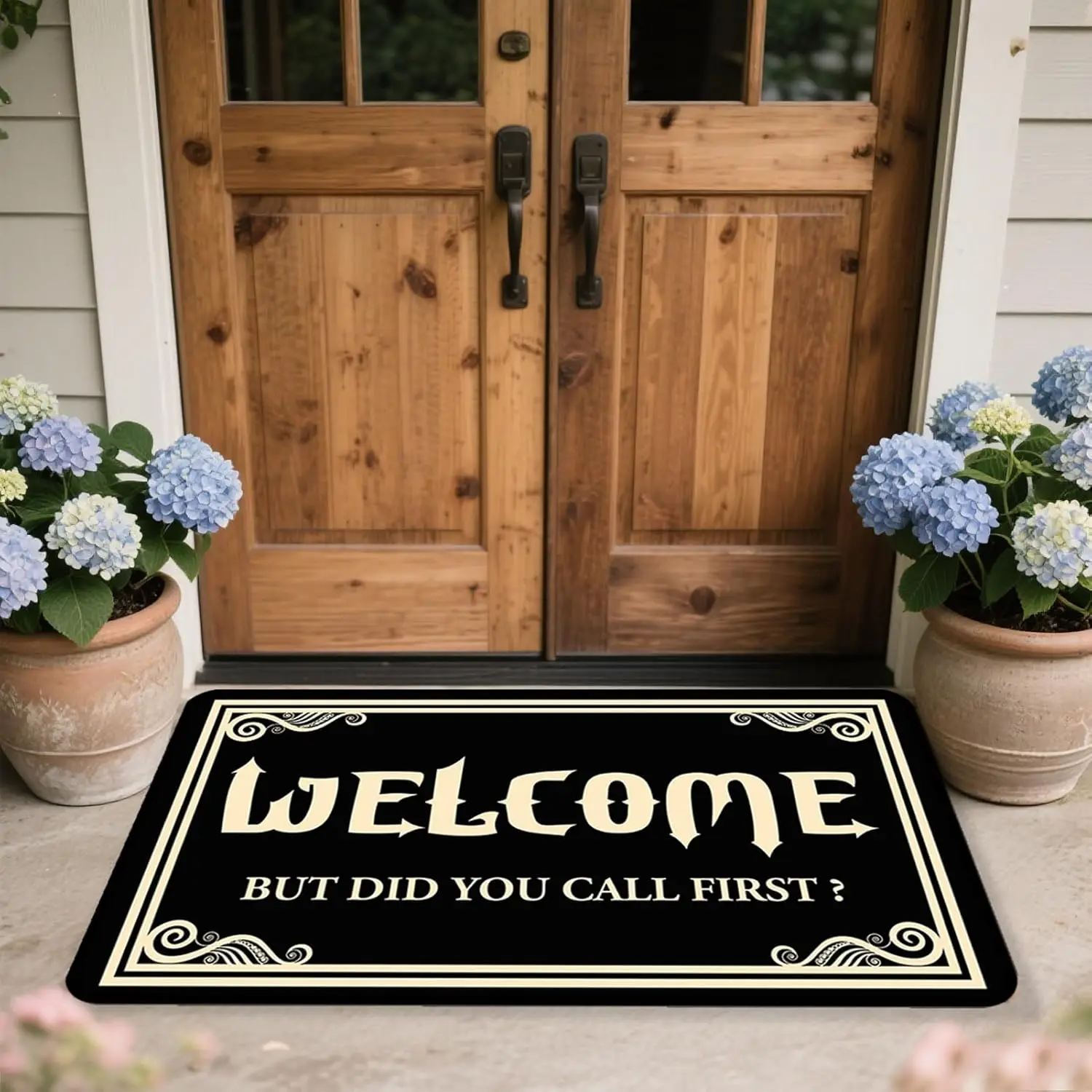Welcome But Did You Call First Doormat Rubber Witty Sarcastic Front Door Mat Non Woven Entry Rug Decorative Funny Floor Mat