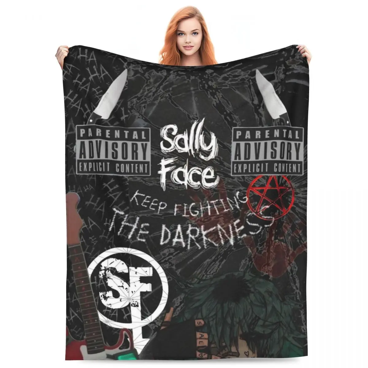 Sally Face Game Anime SF Horror Sal Fisher Blanket Flannel Sofa Throw Blanket Warm for Home Bedroom Throws Bedspread Quilt