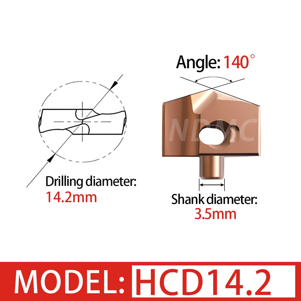 CNC Wolfraamstaal Schop Boren Blade HCD10.0-HCD25.5 Kroon Boren Blade HCD Universele Solide Harde Legering Diep Gat Blade ook