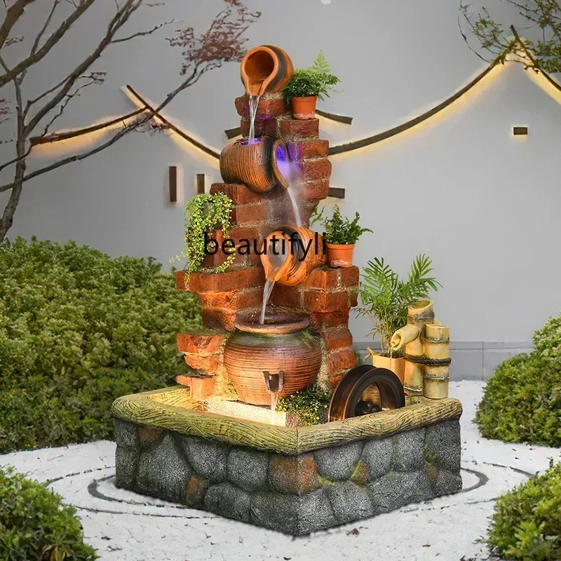 TTT New arrive Rockery flowing water fountain ornament circulating water landscape courtyard garden fish pond landscaping