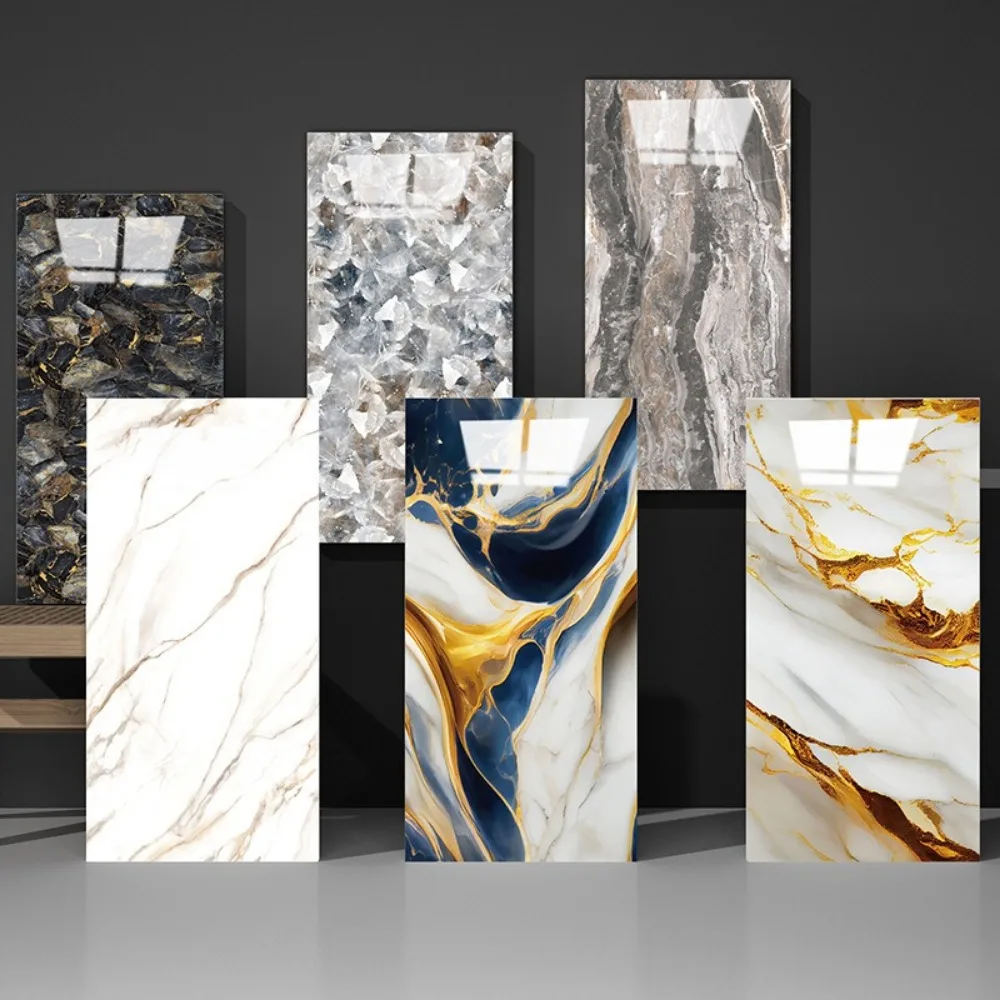 New 30x60cm Wall Stickers PVC Waterproof Marble Tiles Self Adhesive Floor Tile Sticker Kitchen Decoration