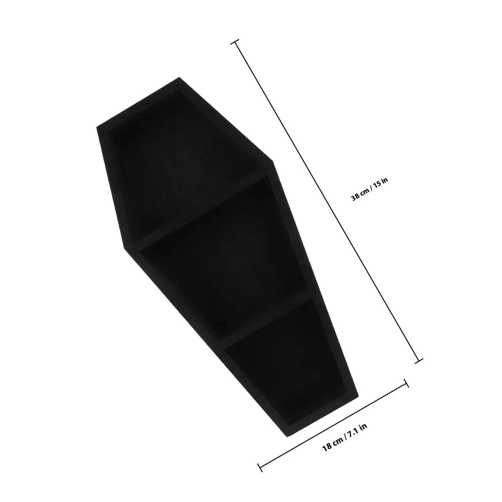 Coffin Shelf Wooden Gothic Wall Shelf Unique Coffin Shaped Display Rack for Living Room Bedroom Storage and Decorative Gothic