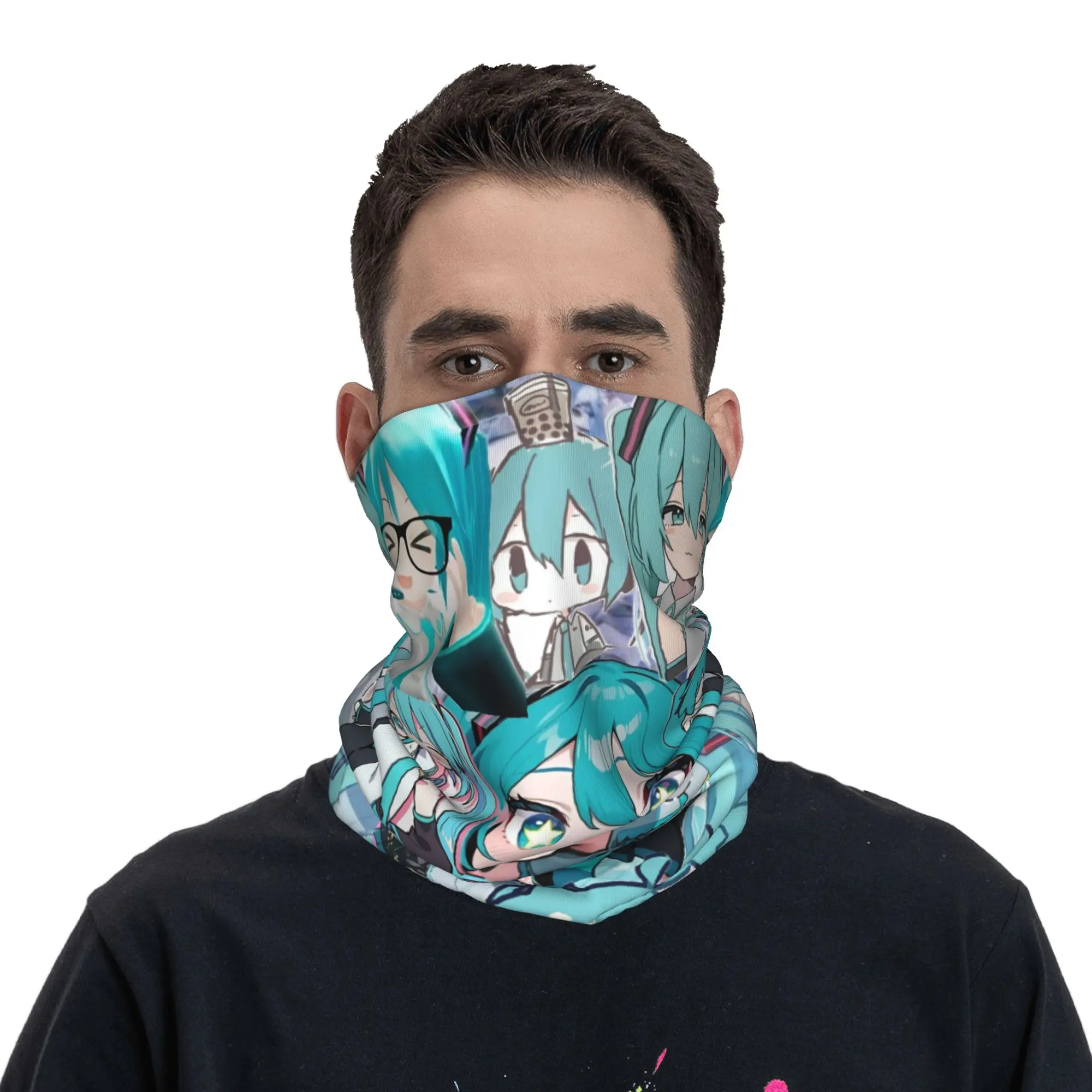 Custom Popular H-Hatsuned M-Mikus Bandana Neck Gaiter for Ski Running Women Men Wrap Scarf Mangas Balaclava Warmer