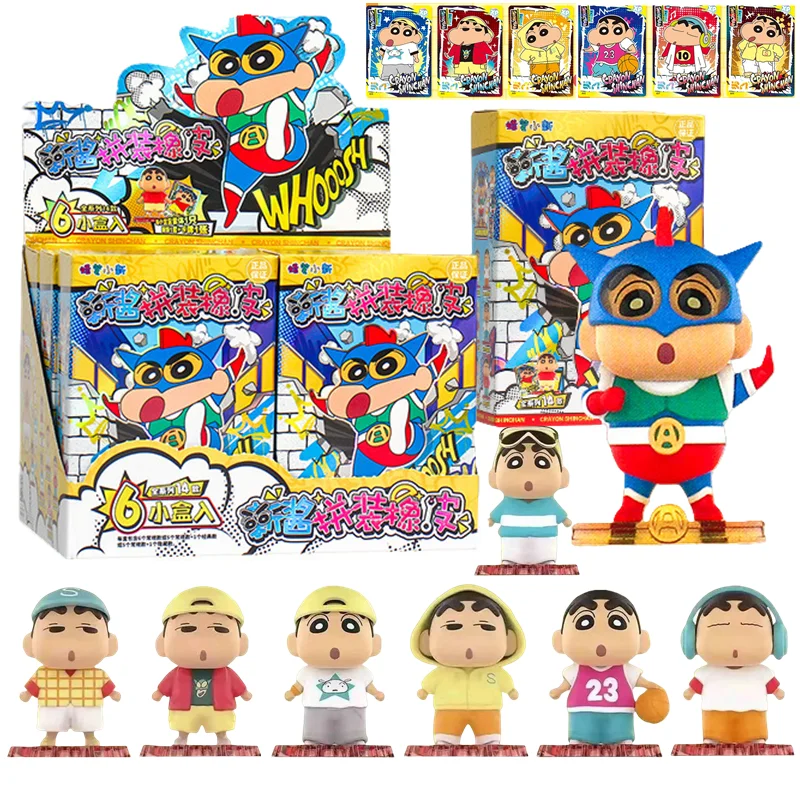 Originele Crayon Shin chan Blind Box Crayon Shin-chan Rubberen pop Play Party Vinyl Hanger Doll Series Kinderen Kerstcadeau