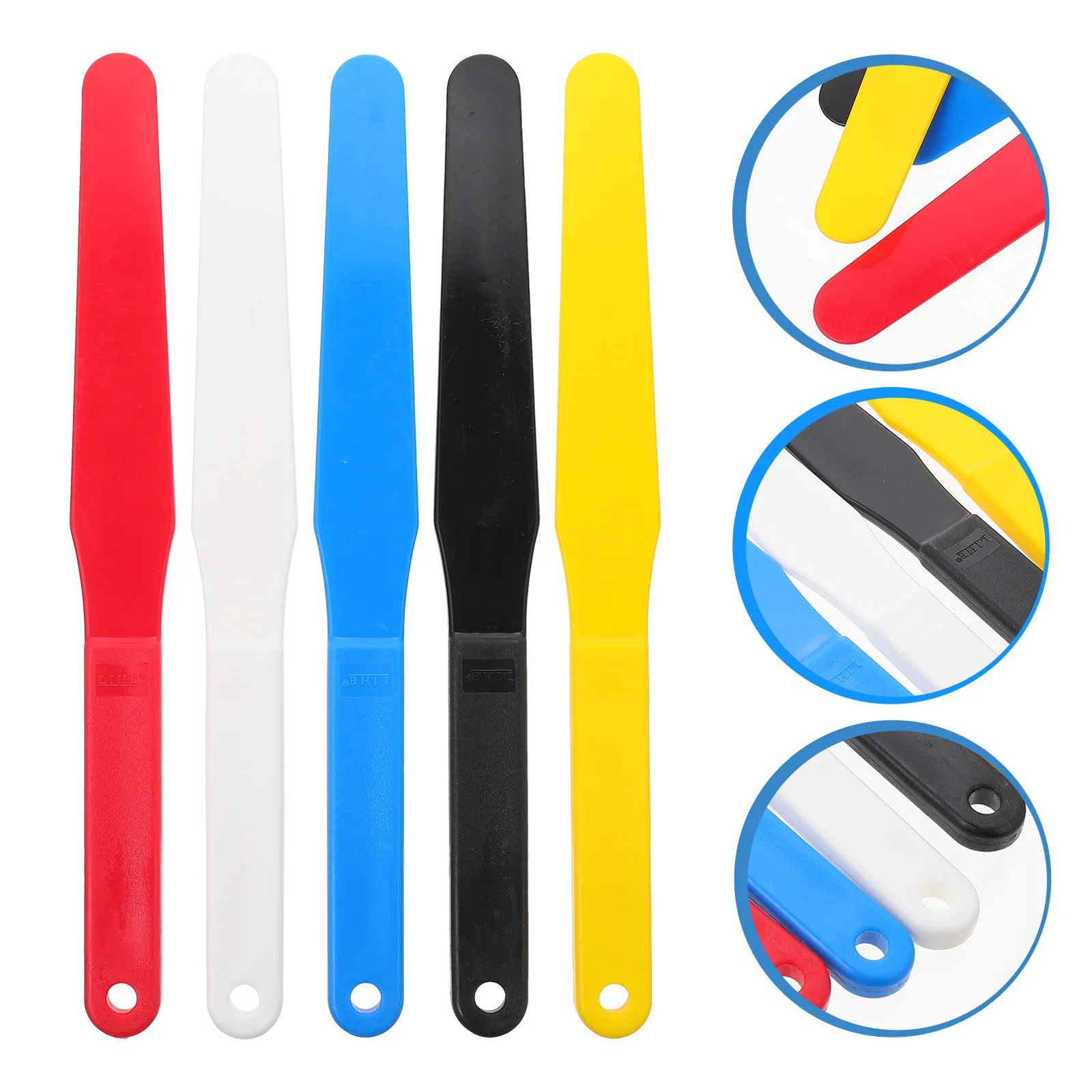Espátula mezcladora para pintura al óleo, juego de herramientas de pintura de plástico suave, espátulas mezcladas de colores ligeras, suministros de arte, 5 uds.