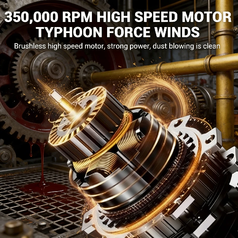 🧹 c6  350,000 RPM Turbo Blower Vacuum – 53M/S Super Wind | 2-in-1 Handheld Cleaner for Car & Crevice Deep Clean