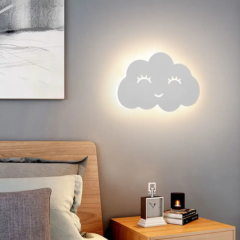 Children's Wall Lamp Bedroom Bedside Lamp LED Creative Hotel Aisle Lamp Cartoon Acrylic Lamp Three-color Dimming