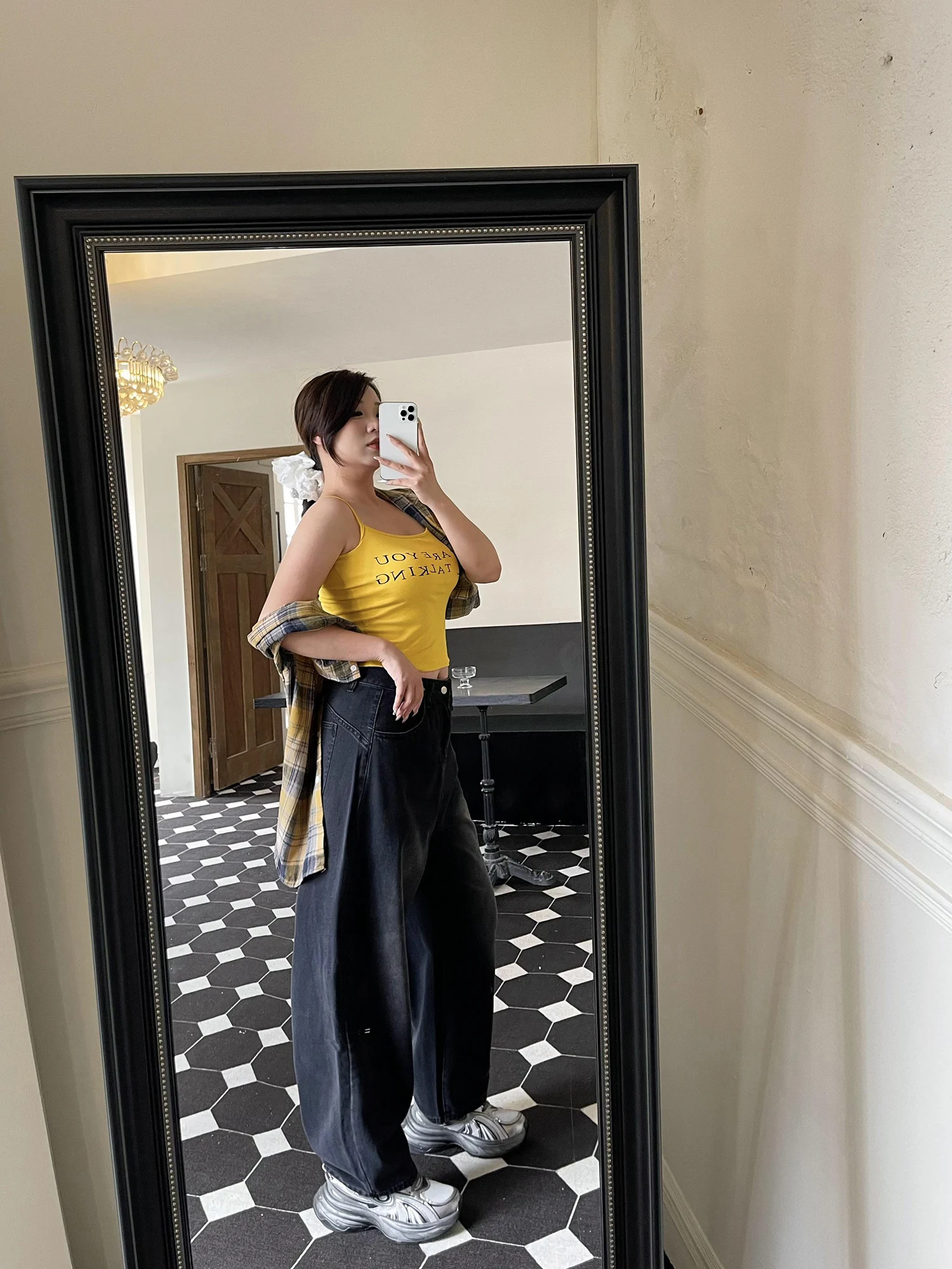 

High Waist Wide Leg Bla Denim Jeans for Women plus Size Slimming Faded Trousers Autumn 2024 New Sle from Nanhu