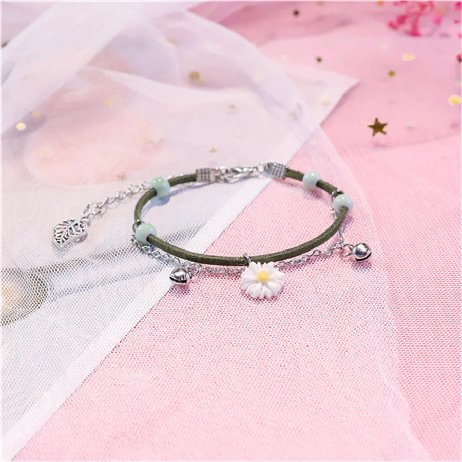 Koreanische niedliche Cartoon-Kaninchen-Blumen-Anhänger-Armbänder für Damen, modischer Charm-Glocken-Schmetterlings-Katzen-Armband, Freundschaftsschmuck – Detail 37