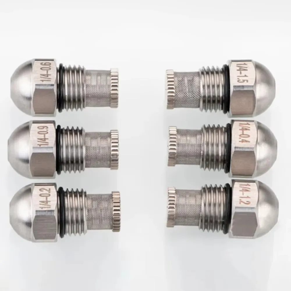2PCS 304 Stainless Steel Misting Nozzle 1/4 BSPT 1.5mm Orifice Atomizing Spray Tip Silver Outdoor Cooling Nozzle Garden Watering