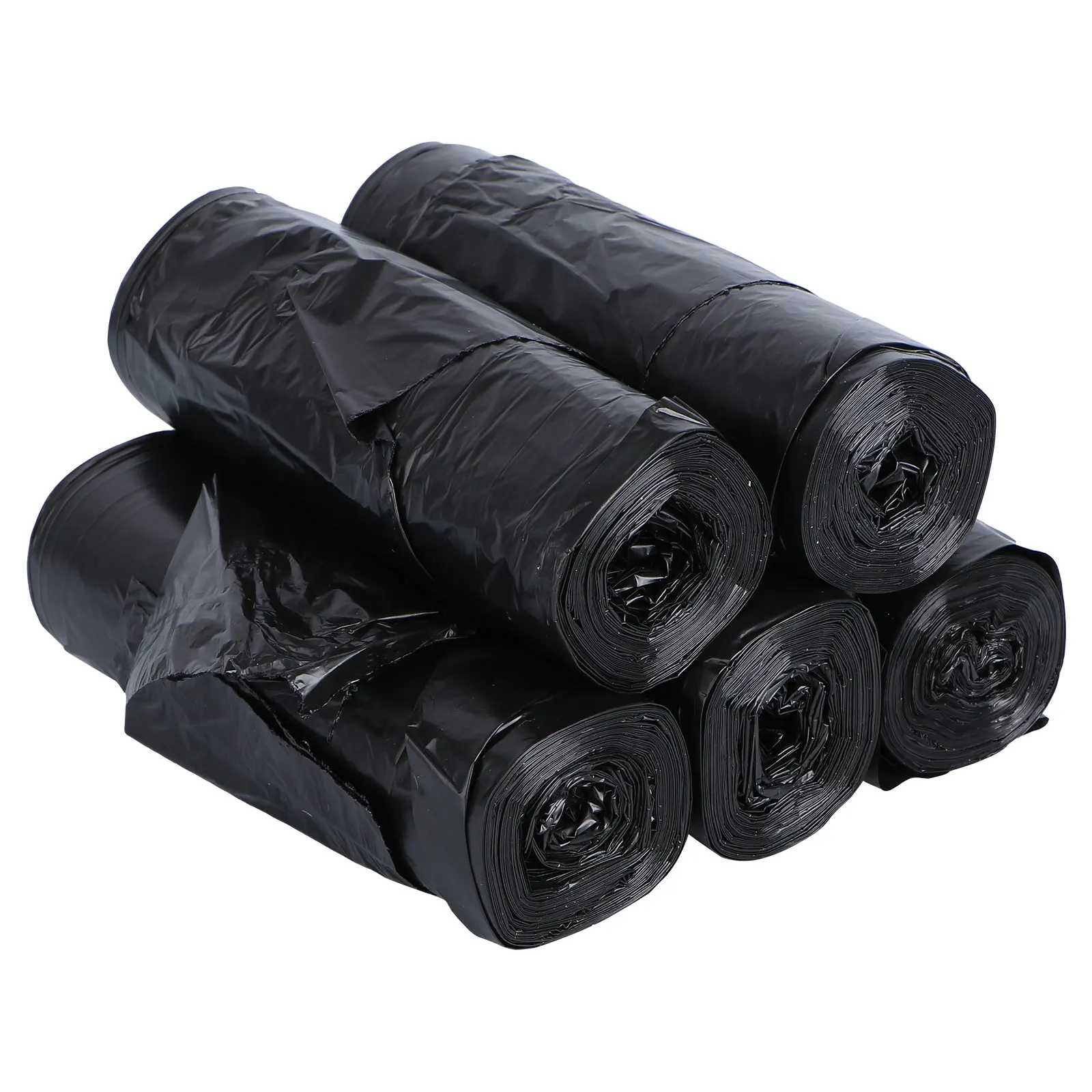

Portable Trash Bags 5 Rolls Thickened Strong Leak Proof Large Capacity Home Kitchen Use Soft Item Storage