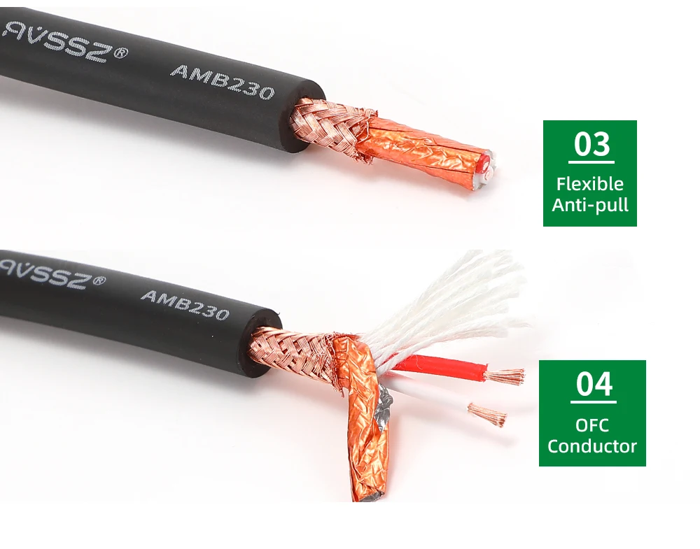 AVSSZ 2 4-adriges Audiokabel TRS XLR RCA Audio Lautsprecher Signalkabel Mono Stereo Einzelne Zweireihige Kabel 6,35 Mikrofonkabel – Detail 39